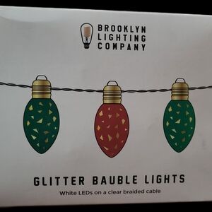 Glitter Bauble Lights - Red and Green